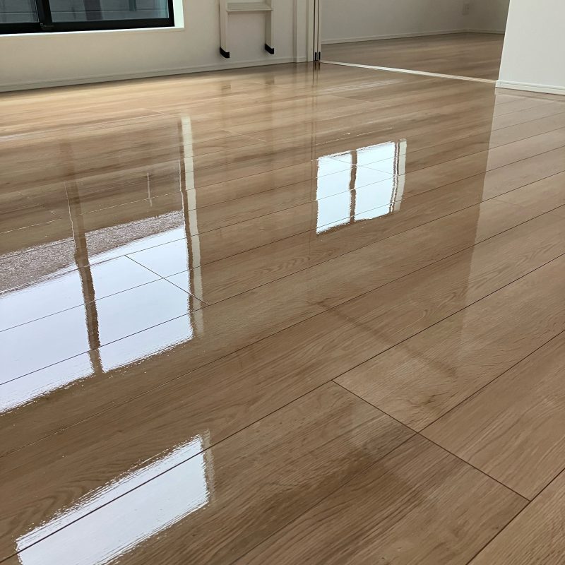 永大産業 アトムフィットGM ナチュラルオーク柄 TSG-NOKT ※シートフロア フロアコーティング プレミアムコート(ガラスコーティング)施工後