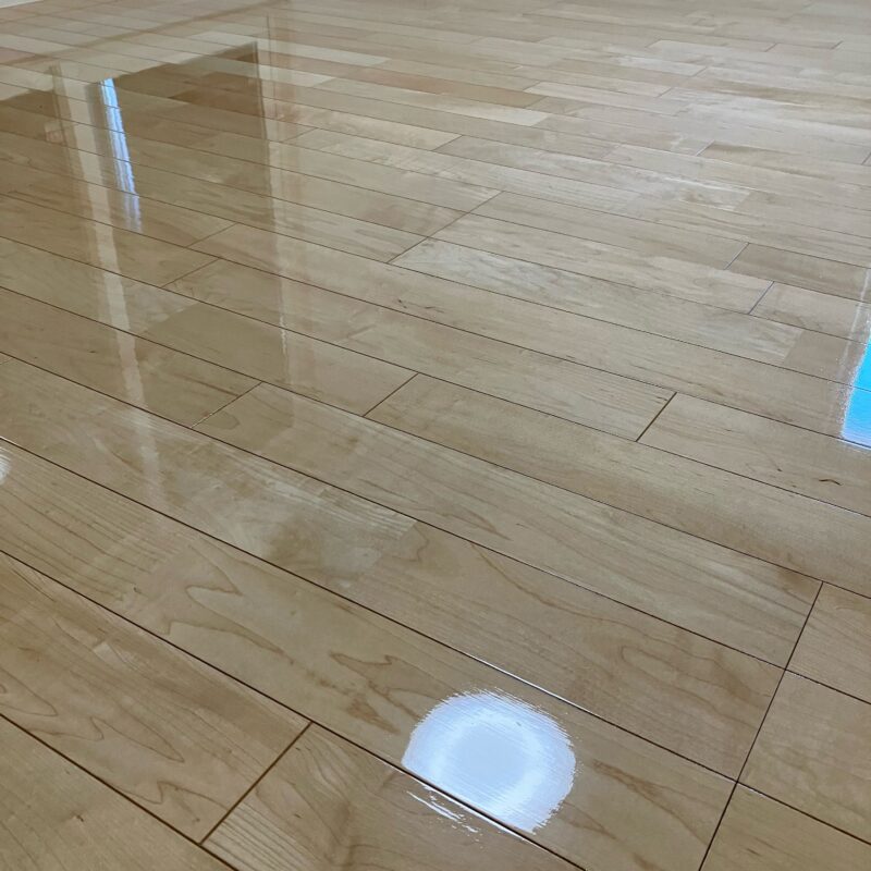 朝日ウッドテック社 突板 プレミアムコート(ガラスコーティング)施工後