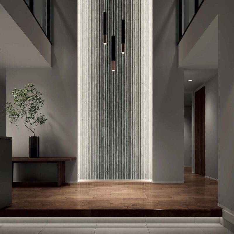 エコカラットプラス シングレース(ダークグレー)玄関エントランス施工事例